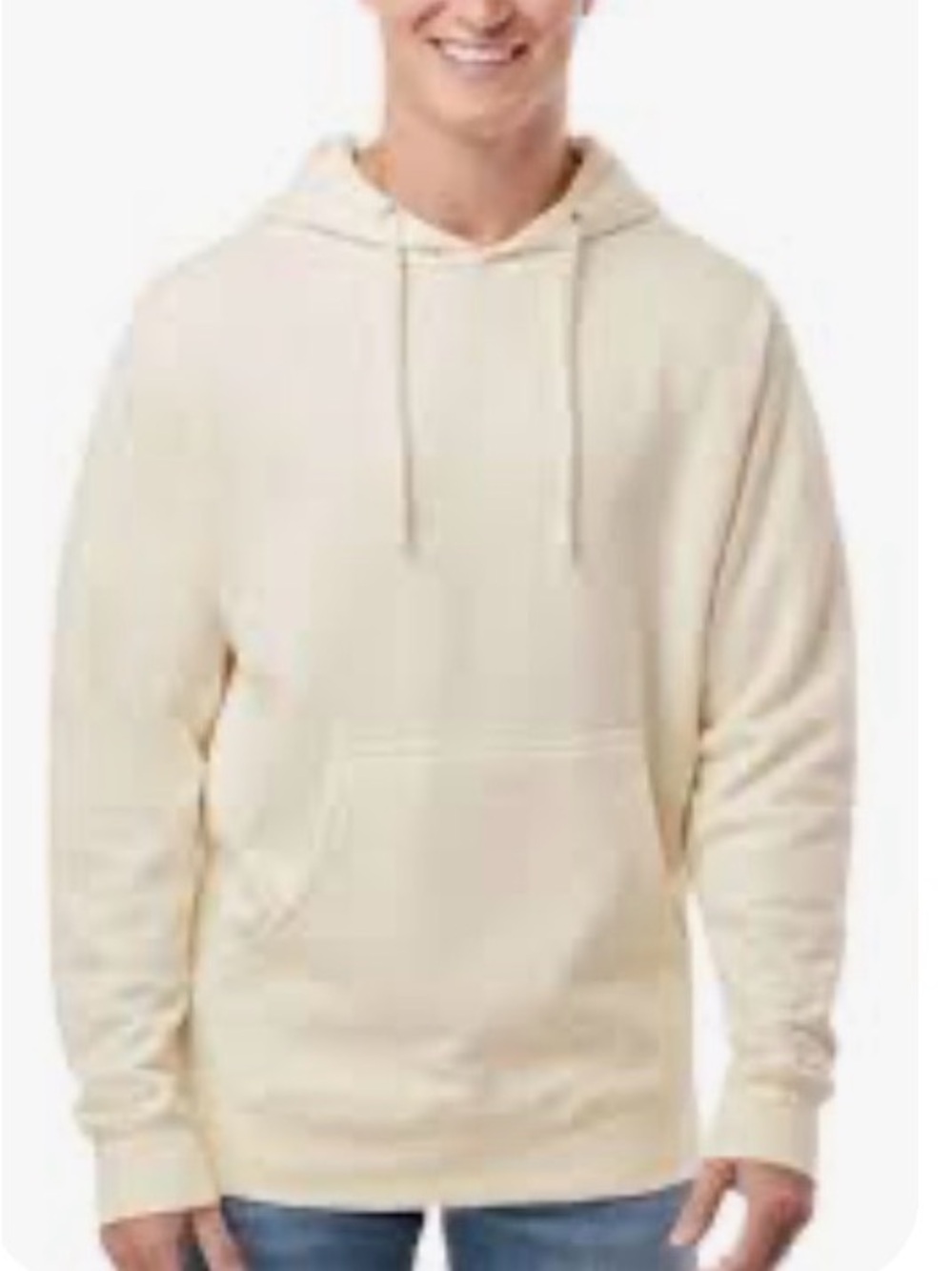 George Men's Cream Hoodie Pullover